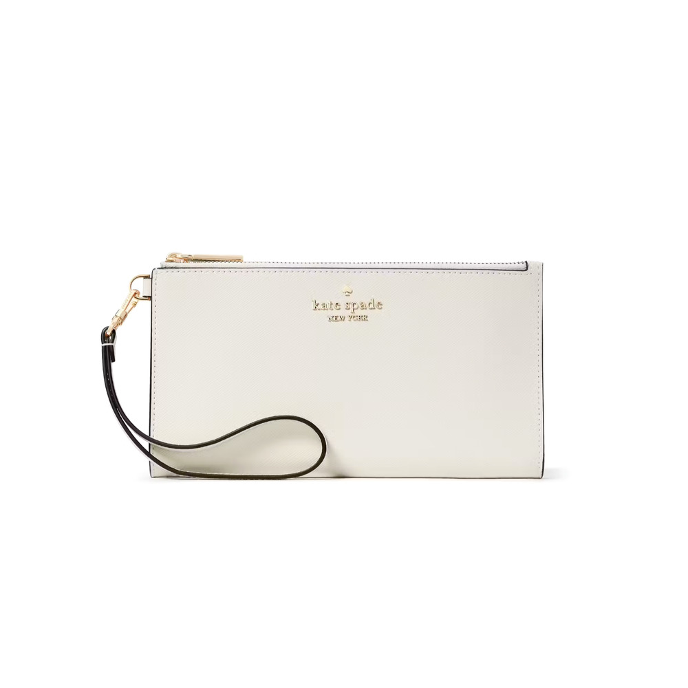 Kate Spade Madison Double Zip Saffiano Leather Wristlet Meringue KC588 $169